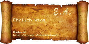 Ehrlich Atos névjegykártya